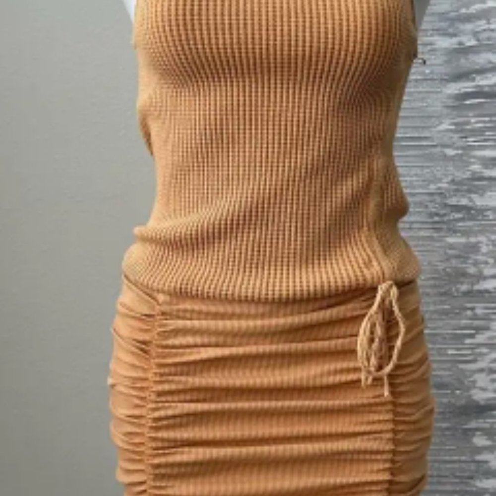 Free People, Katya Thermal Mini Bodycon Dress, XS, Color: GOLDEN YELLOW, NWT/NEW